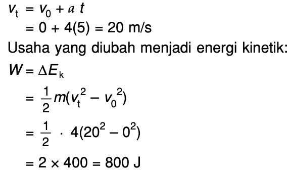 Sebuah Benda Bermassa 4 Kg Mula Mula Bergerak Dengan Percepatan 4 M S2 Jika Benda Bergerak Mas Dayat