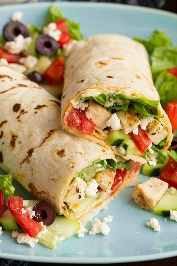Greek Grilled Chicken & Hummus Wrap Healthy Recipes