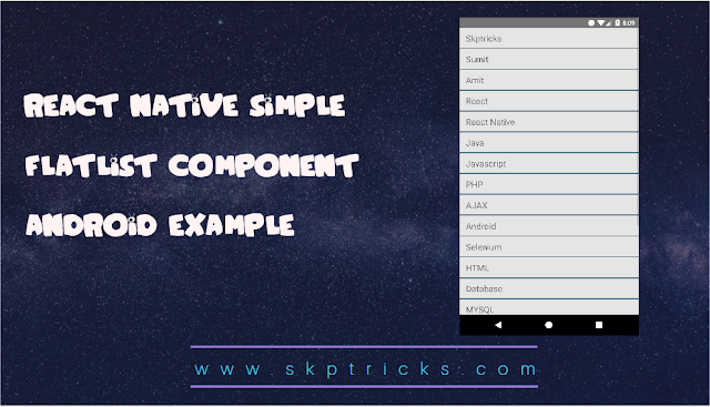 React Native Simple FlatList Component Android Example 