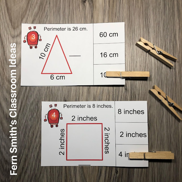 Click Here to Download this Perimeter Find the Missing Side Center Games, Task Cards, and Printable Worksheets Math Center Resource