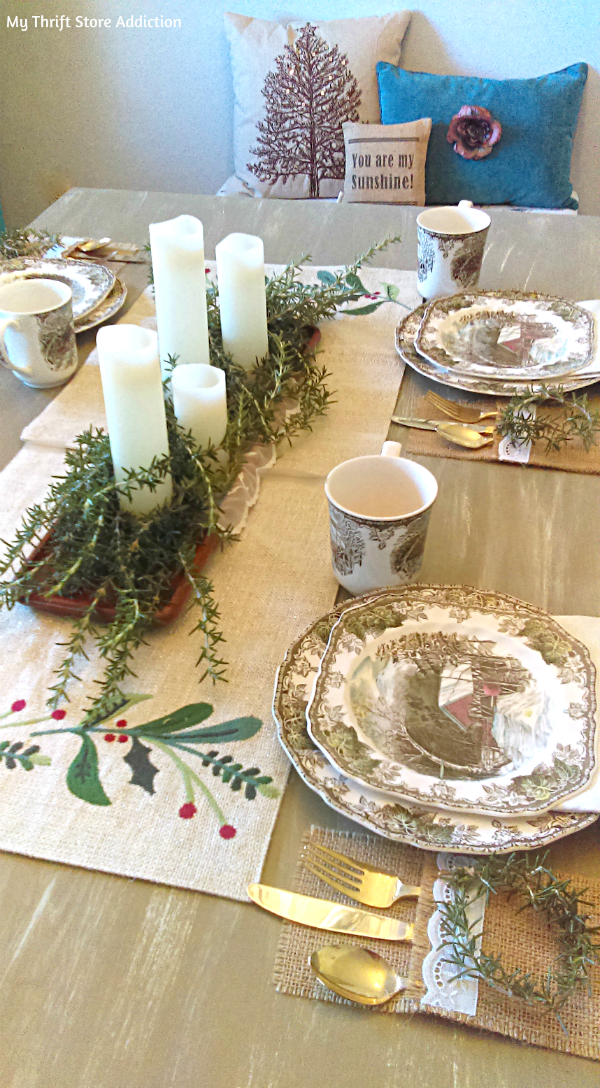 rosemary evergreen vintage tablescape
