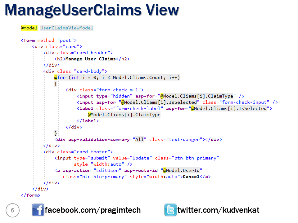 Sql server, .net and c# video tutorial: Manage user claims in asp.net ...