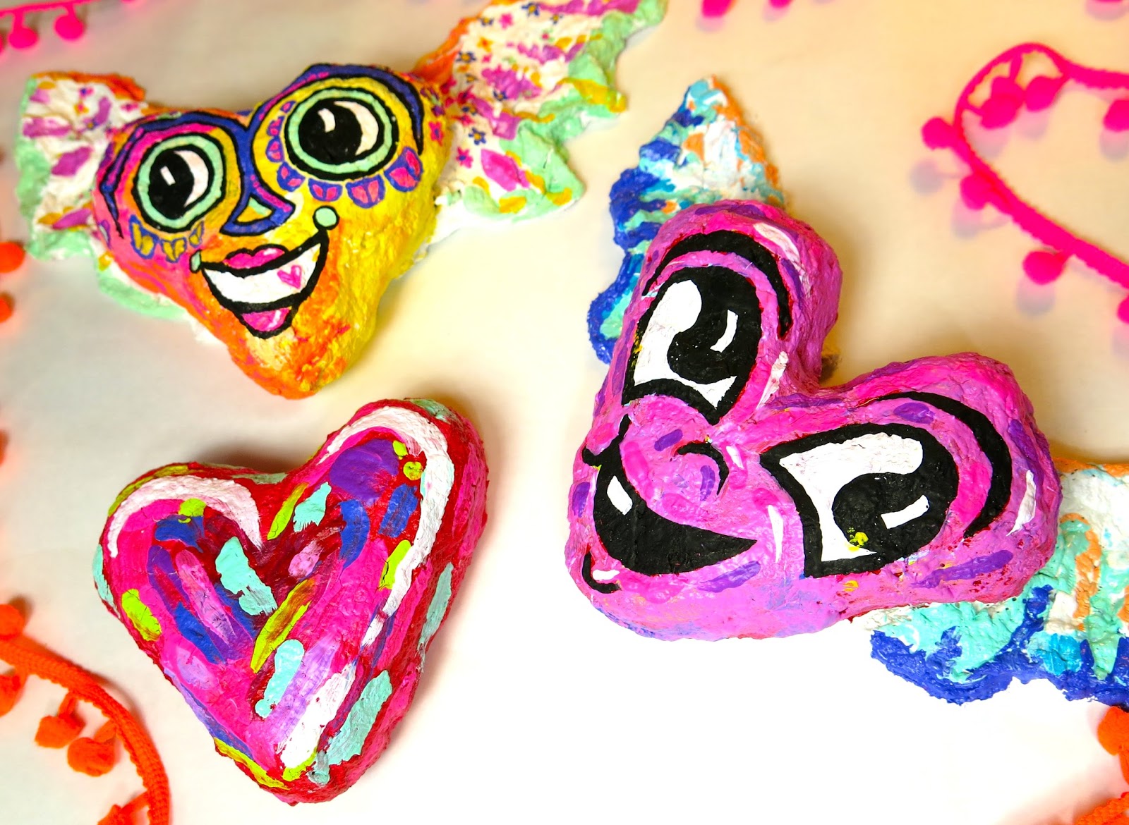 Cassie Stephens Hearts with Wings Sculptures