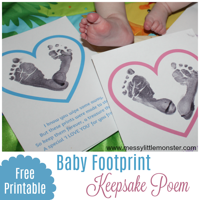 Heart Footprint Craft Using Baby Footprints Messy Little Monster