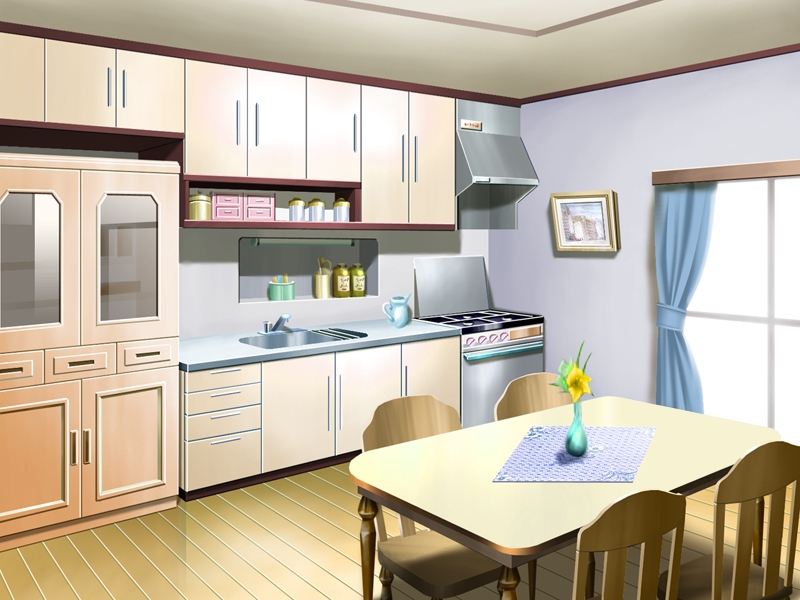 Anime Landscape: Basic Kitchen (Anime Background)