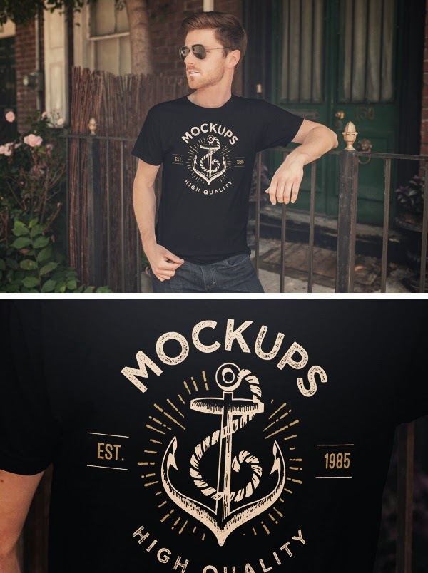 Download T-Shirt Mockup Terbaru Gratis - MEN T-SHIRT PSD MOCKUP