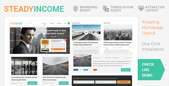 Steadyincome – Personal WordPress Blog Theme