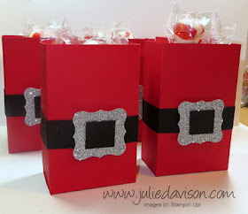 Santa Half Sheet Treat Box + Tutorial & Template #christmas #stampinup www.juliedavison.com