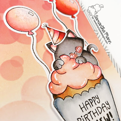 Happy Birthday to Mew Card by Samantha Mann for Newton's Nook Designs 8 year Celebration, Birthday, Card, Card Making, Birthday, Bokeh, Cupcake, #newtonsnook #newtonsnookdesigns #birthdaycard #cardmaking #papercrafting