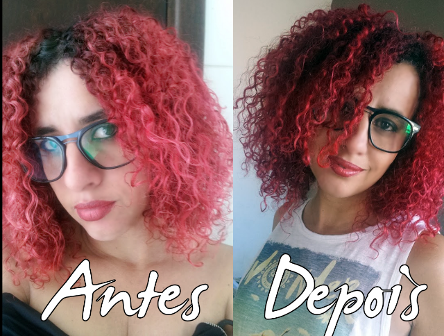 Antes e depois com o kit Amend Red Revival