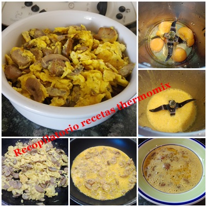 Revuelto champinones huevo thermomix
