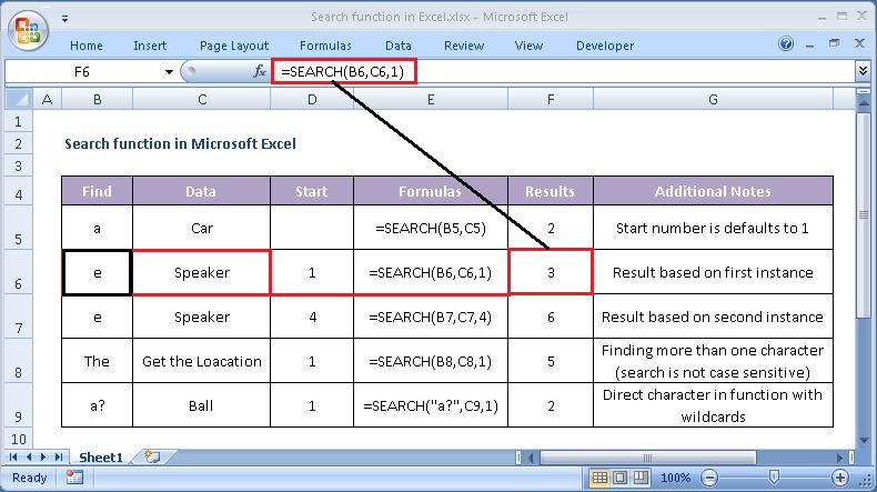 how to search for a document in excel