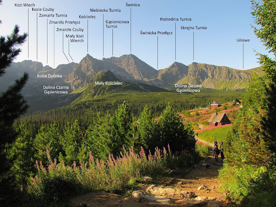 Panorama z Doliny Gąsienicowej. Panorama z Doliny Gąsienicowej.