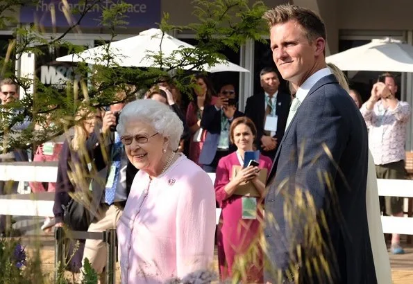 Countess Sophie wore ZIMMERMANN Lace Midi Dress. Queen Elizabeth II, Princess Anne, Princess and Prince Michael of Kent and Princess Beatrice