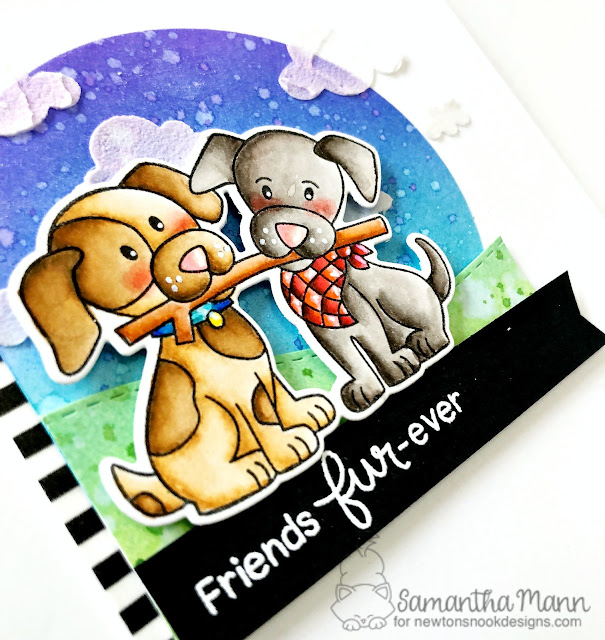 Friend Fur-ever Card by Samantha Mann, Newton's Nook Designs, Distress Inks, blending, handmade card, cards, puppy, dog, #newtonsnook, #cards, #puppies