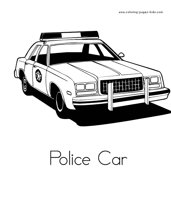 Kereta polis - Gambar Mewarna