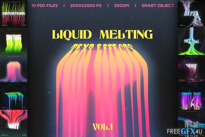 Liquid Melting PSD Text Effects Vol.1