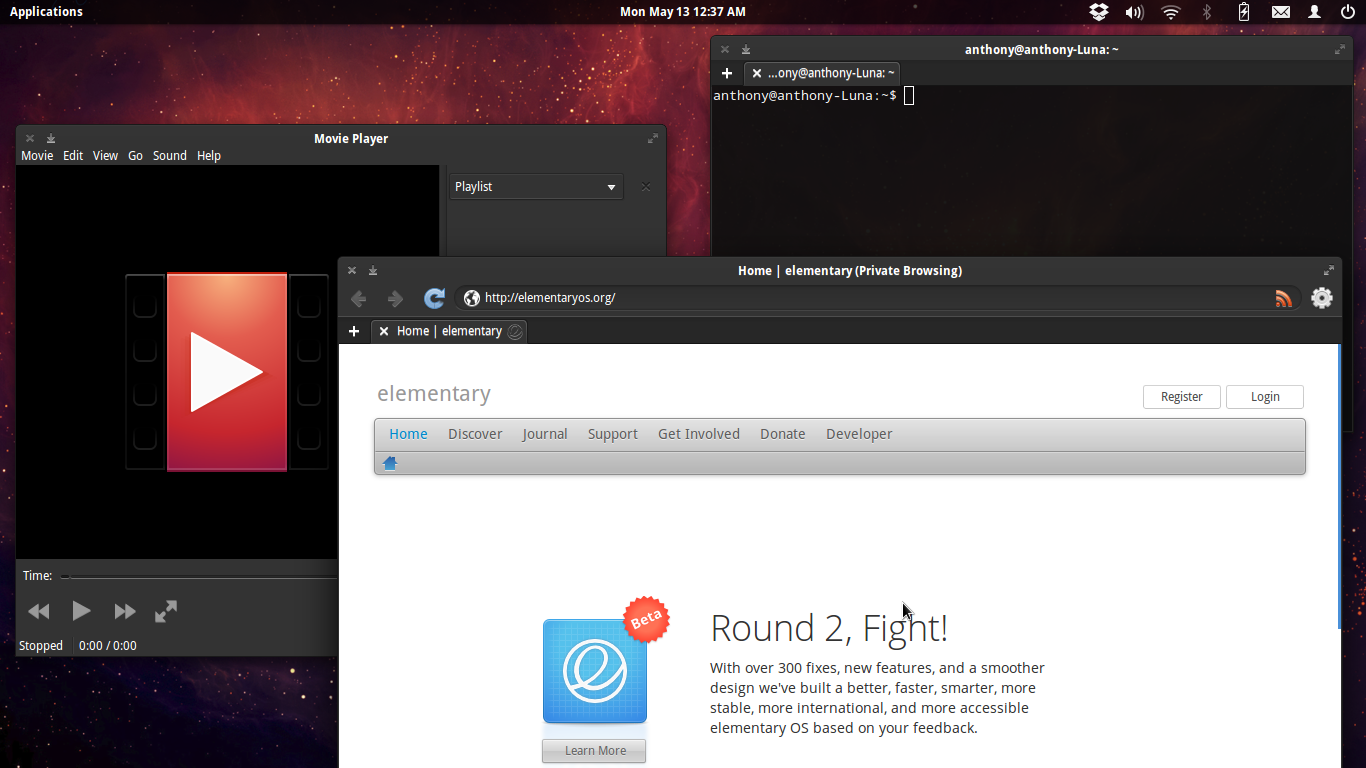 elementary Dark theme elementary