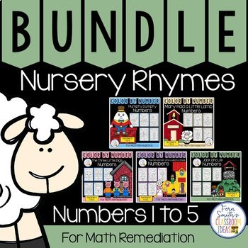 Color By Number Nursery Rhymes For Numbers 1 to 5 Color By Code Bundle #FernSmithsClassroomIdeas Color By Number Nursery Rhymes For Numbers 1 to 5 Color By Code Bundle #FernSmithsClassroomIdeas