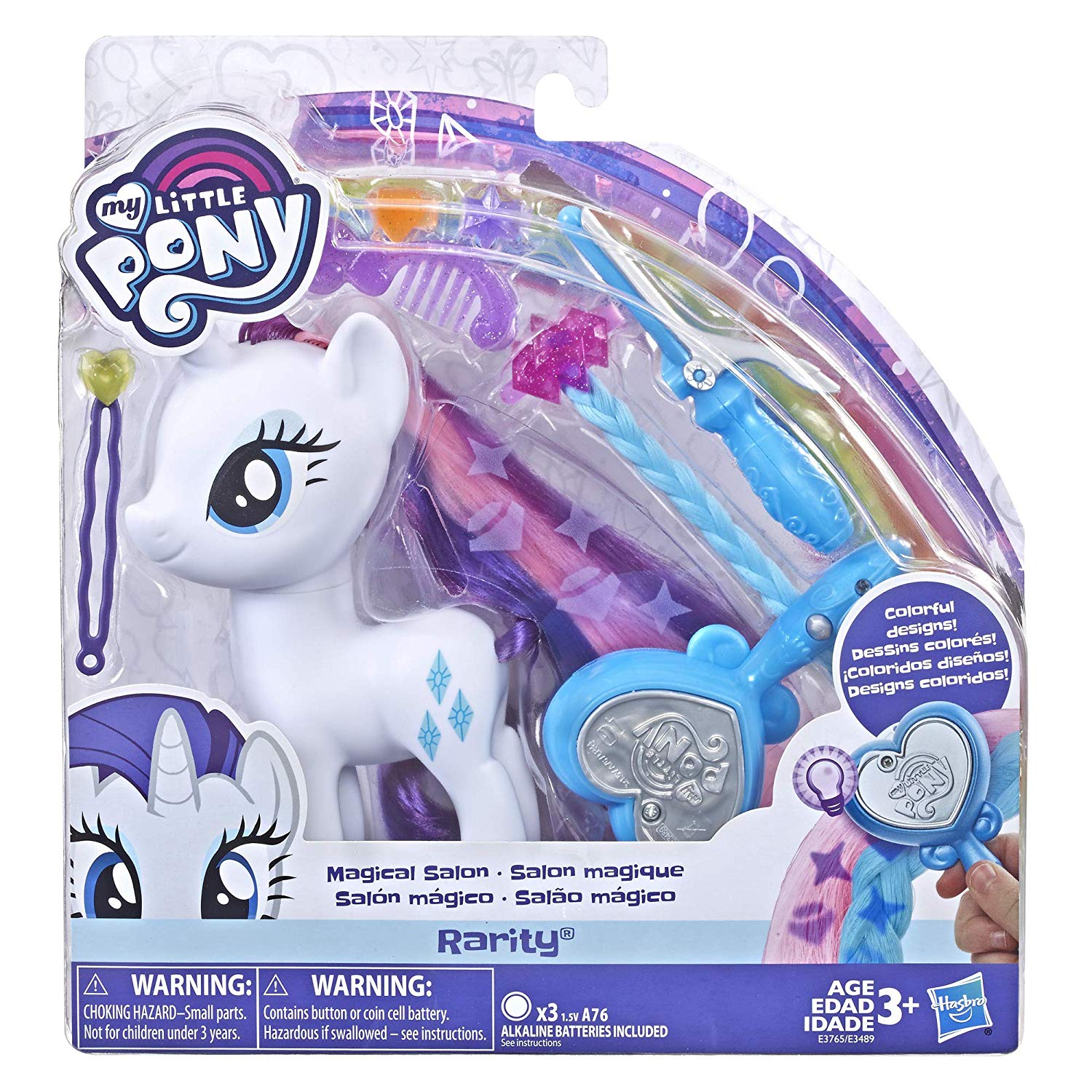 My Little Pony MLP G4 Rarity Toy Figure 3"  brushable classic