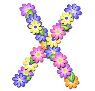 Abecedario con Margaritas de Colores. Colored Daisies Alphabet.