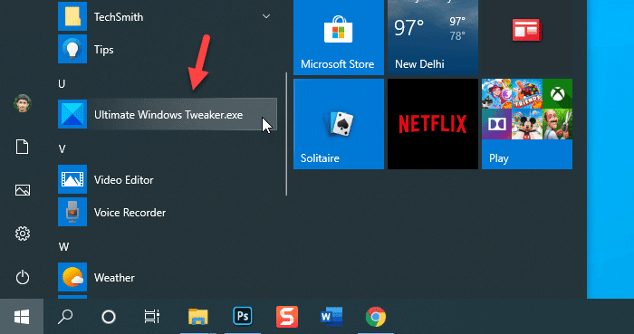 Hoe draagbare apps vast te zetten in het startmenu in Windows 10