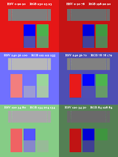 Color Pattern; Small Blocks on Top;  Dithered Gradient; Mode Color