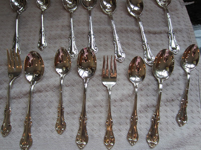 polished silverware