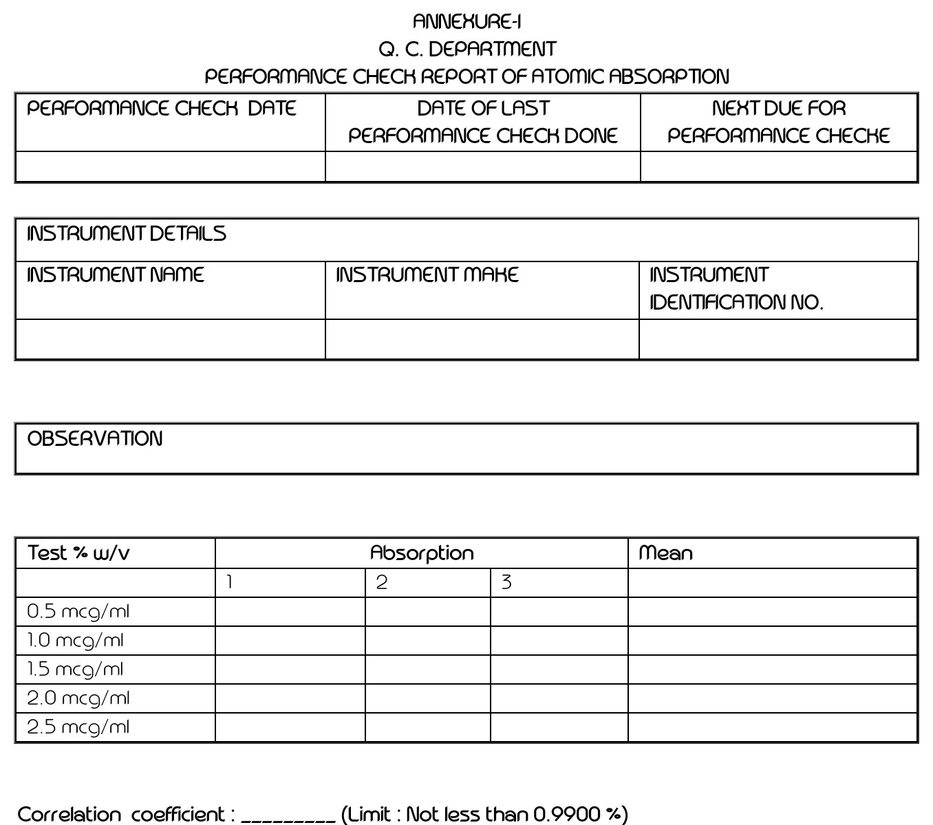 SOP for Calibration of Atomic Absorption Spectrophotometer (AAS)