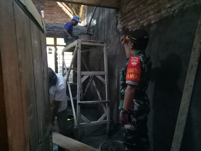 Satgas TMMD Reg 105 Terus Dikebut Rehab RTLH Milik Bu Kusno   