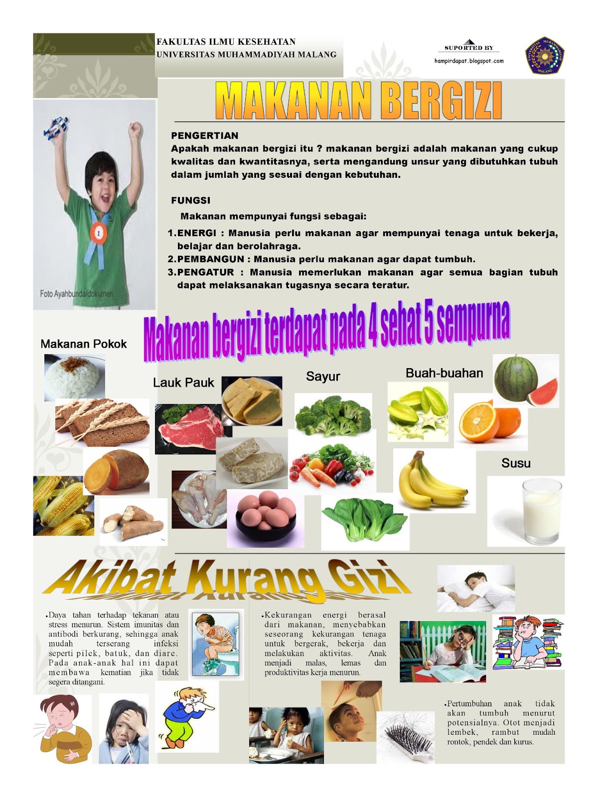 Hampir Dapat Poster Makanan Bergizi 4 Sehat 5 Sempurna