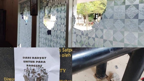 Pos Satpol PP Makassar Diserang, Pelaku Tempelkan Tulisan “Dari Rakyat untuk Para Bangsat”