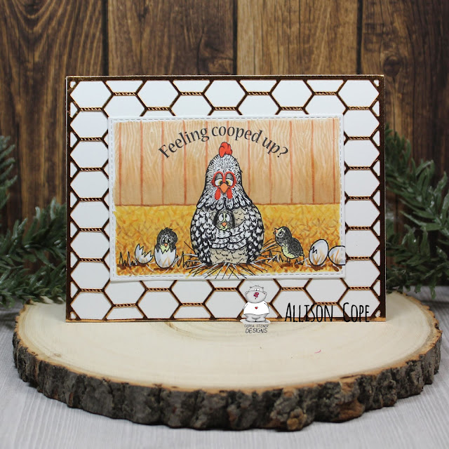 Feeling Cooped Up? card by Allison Cope featuring digital stamps by Gerda Steiner Designs