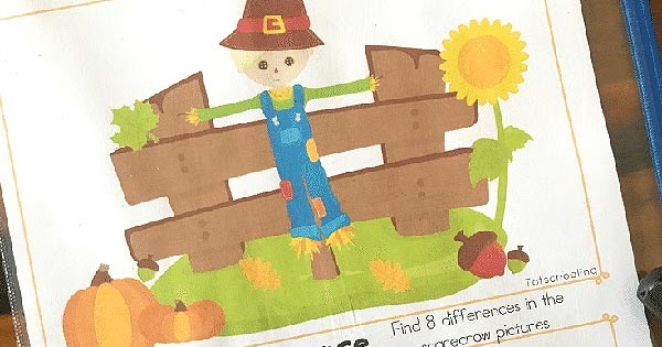 Fall-themed Spot the Difference | Totschooling - Toddler, Preschool