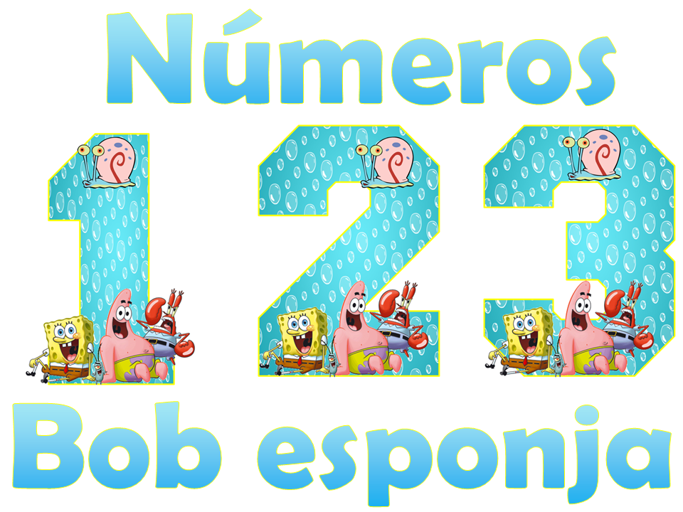 Kits imprimibles gratis Números Bob esponja
