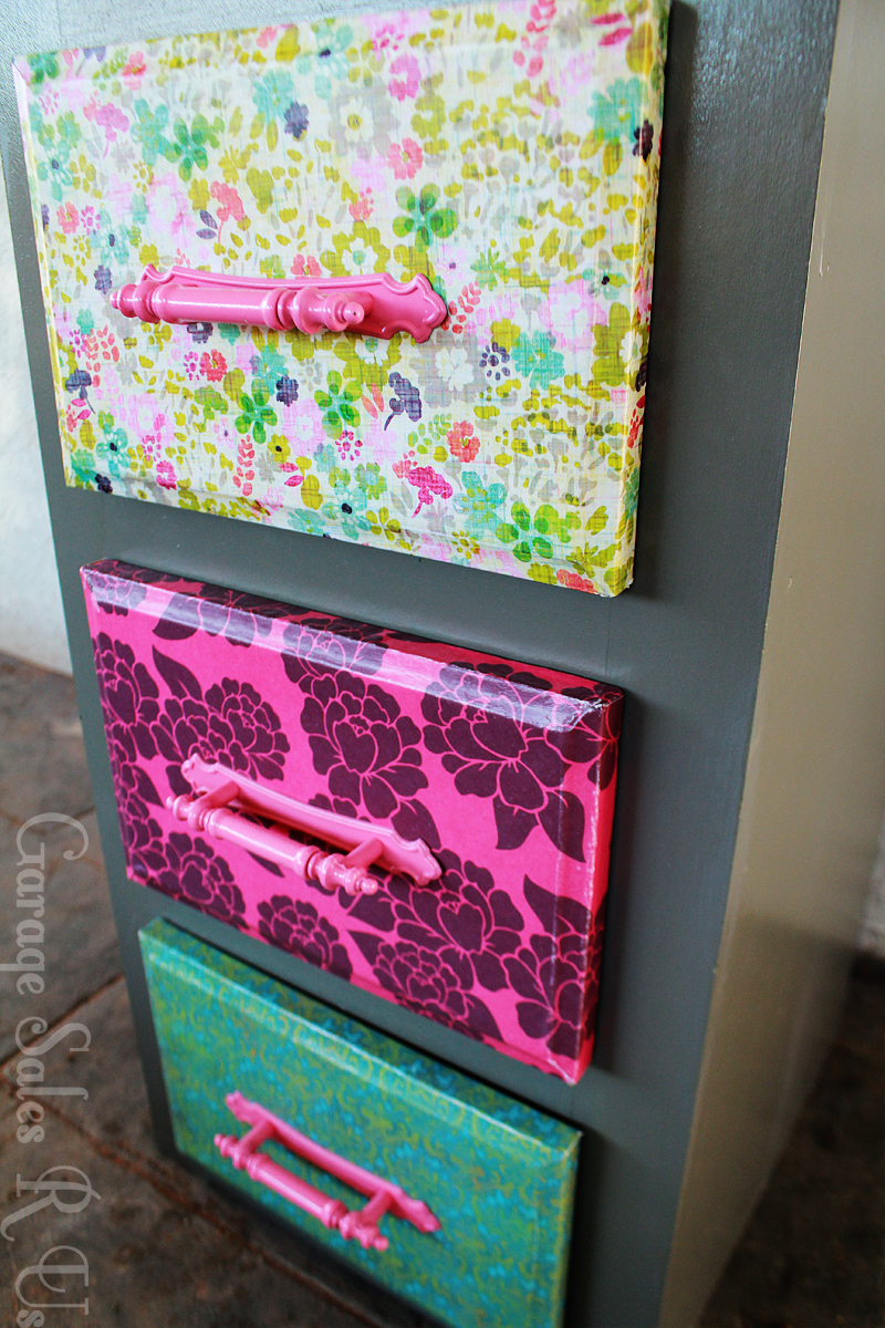 Garage Sales R Us How to Mod Podge dresser drawers