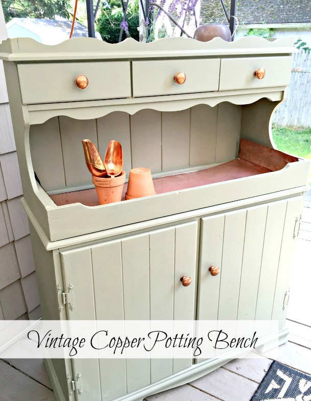 A Vintage Copper Hutch Potting Bench