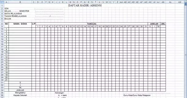 Contoh Format Administrasi Guru Sd Berkas Edukasi
