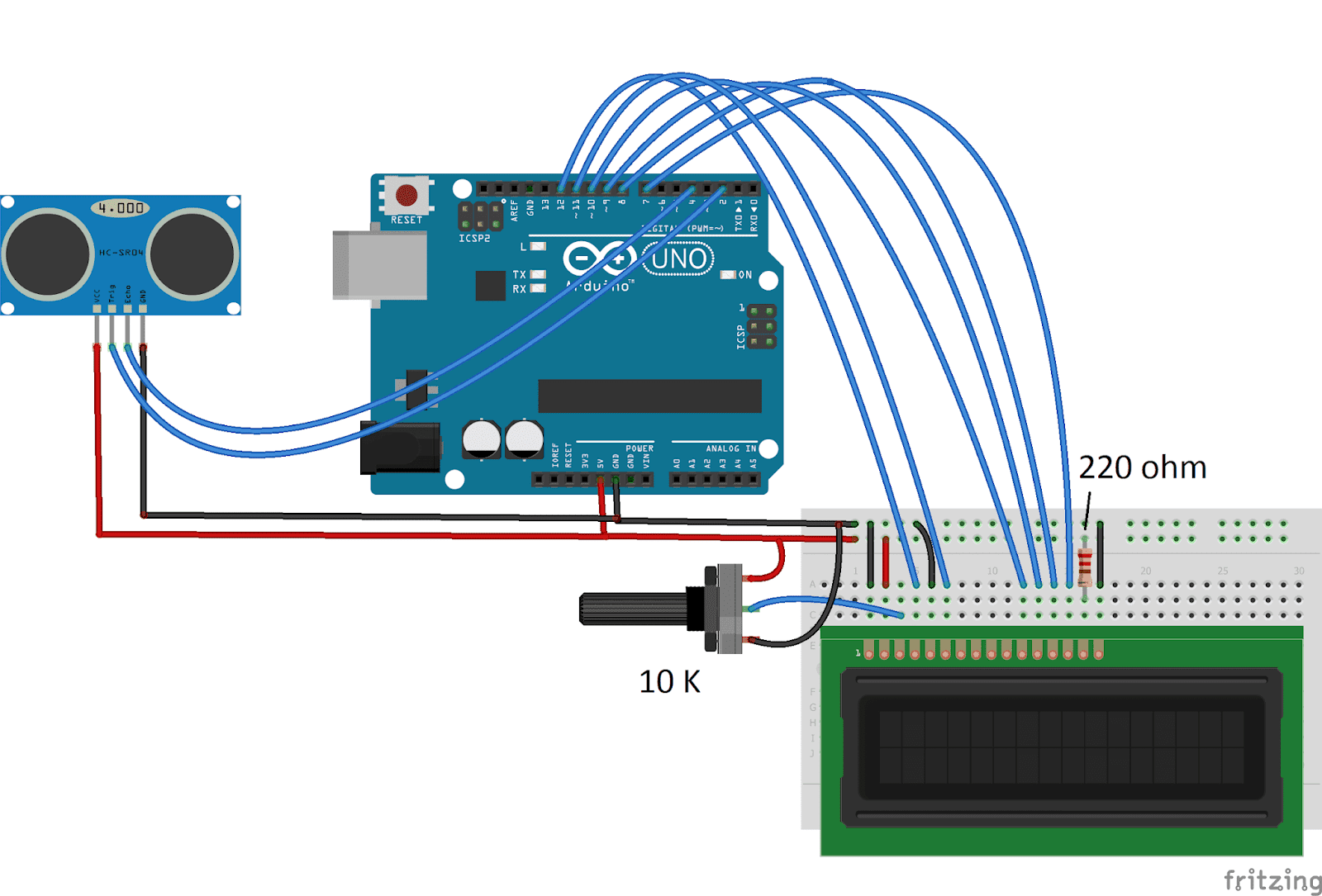 Ultrasonic Sensor as a Counter with Arduino