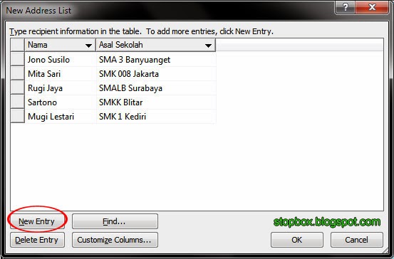 Langkah-Langkah Membuat Mail Merge pada MS Word Langkah-Langkah Membuat Mail Merge pada MS Word