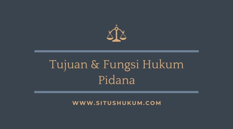 Tujuan Dan Fungsi Hukum Pidana Situs Hukum
