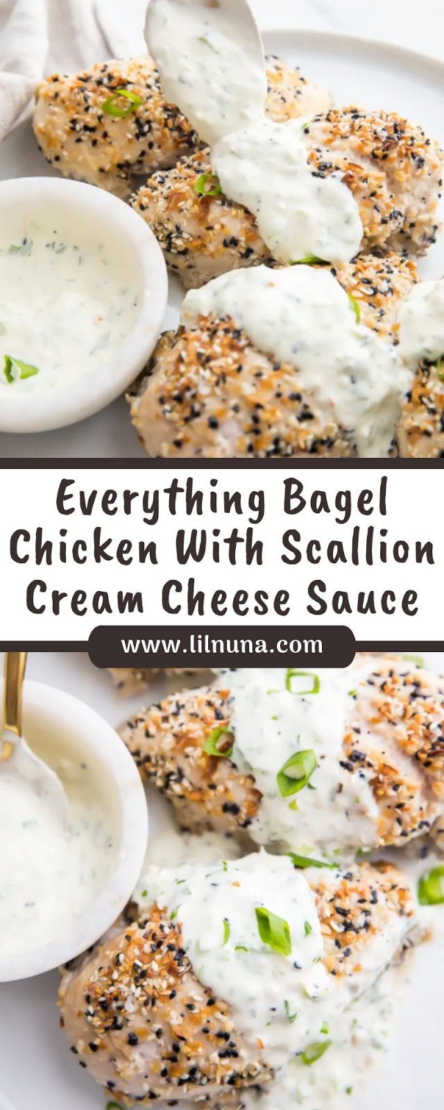 Everything Bagel Chicken With Scallion Cream Cheese Sauce