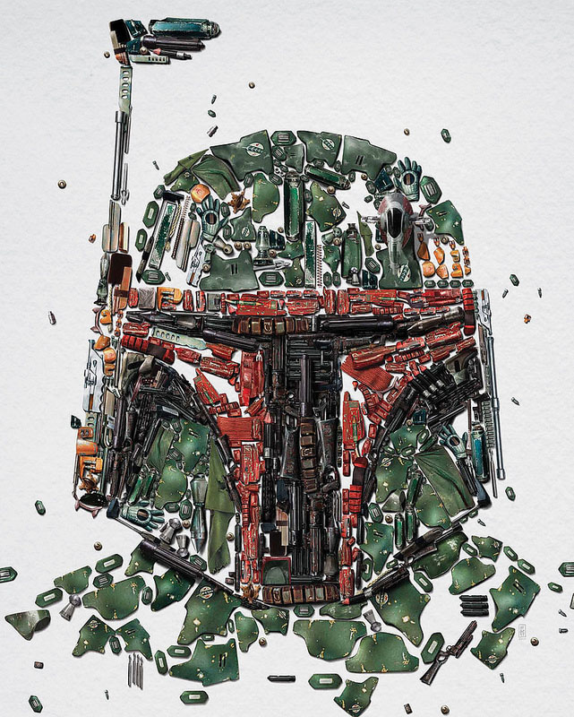 Bleublancrouge's Boba Fett exhibition poster for Star Wars Identities