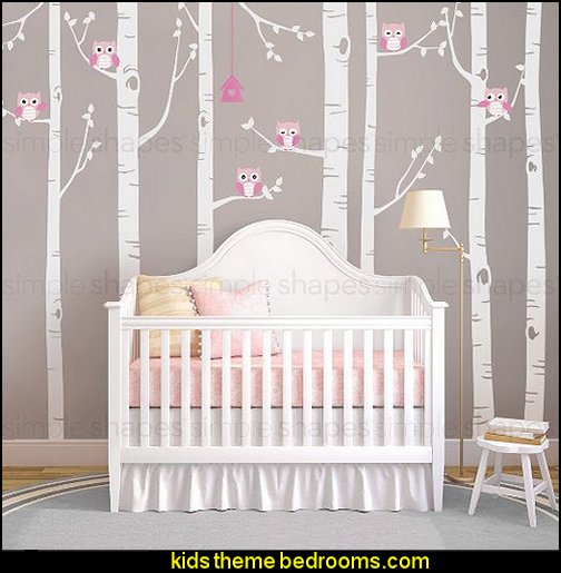 Birch Tree with Owl Wall Decals owl theme bedroom decorating ideas - Owl room decorations - owl themed baby nursery - Owls wall stickers - owl bedding owl theme bedroom decorating ideas - Owl room decorations - owl themed baby nursery - Owls wall stickers - owl bedding