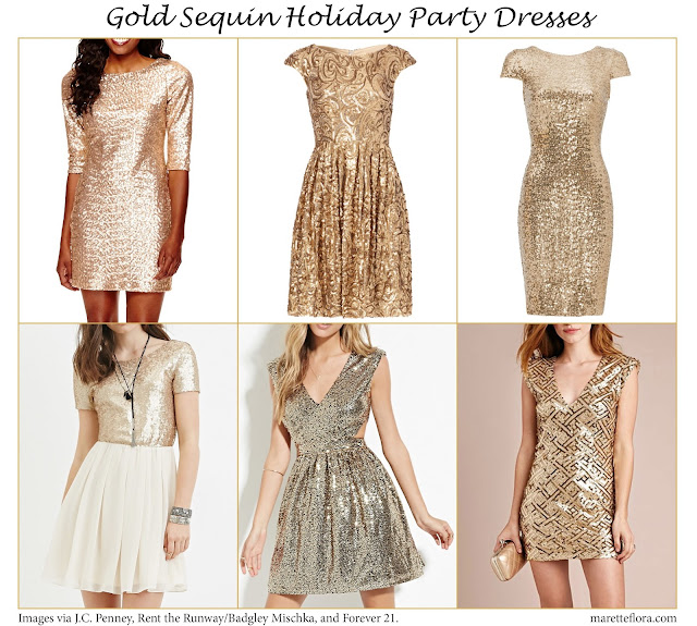 All That Glitters: Gold Holiday Party Dresses - Floradise