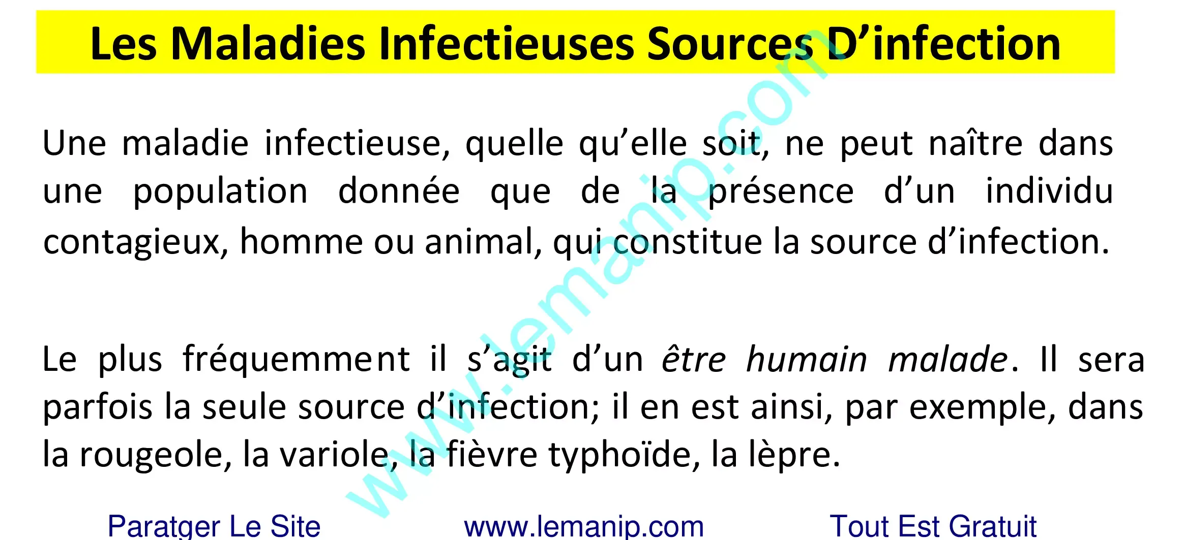 Les Maladies Infectieuses Sources D’infection