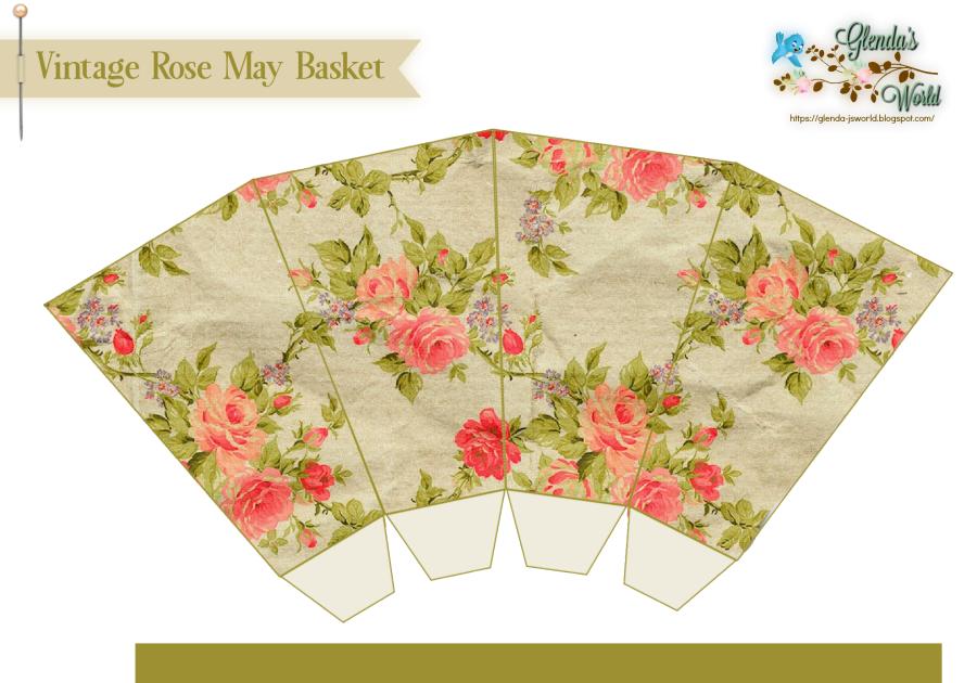 glenda's World Vintage Rose May Basket