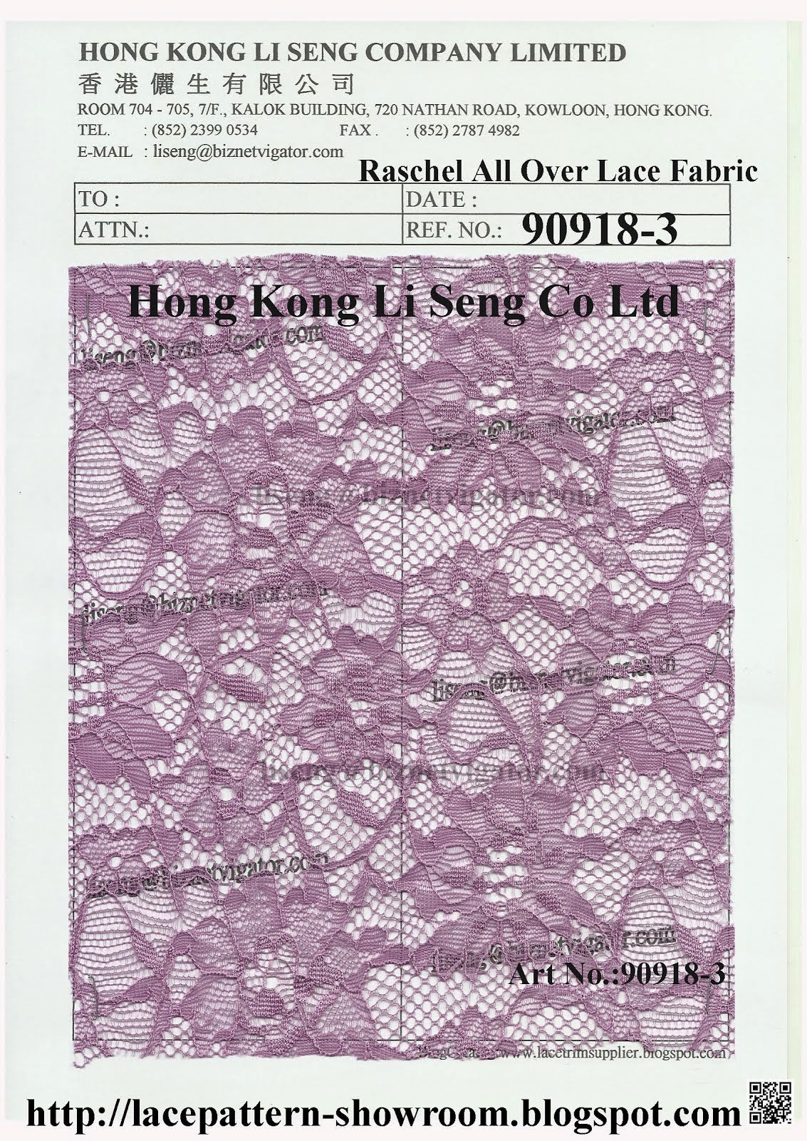  Hong Kong Li Seng Co Ltd " Lace Trims Manufacturer " Cord