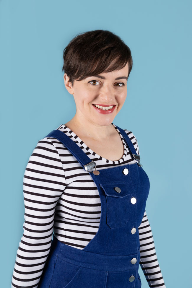 Tilly's classic denim Bobbi pinafore - sewing pattern by Tilly and the Buttons