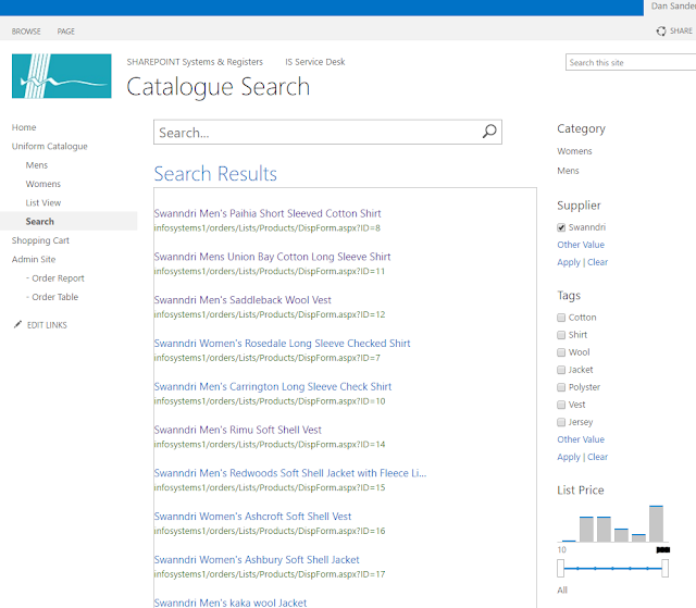 SharePoint Foundation 2013 Shopping Cart Dan Sanders